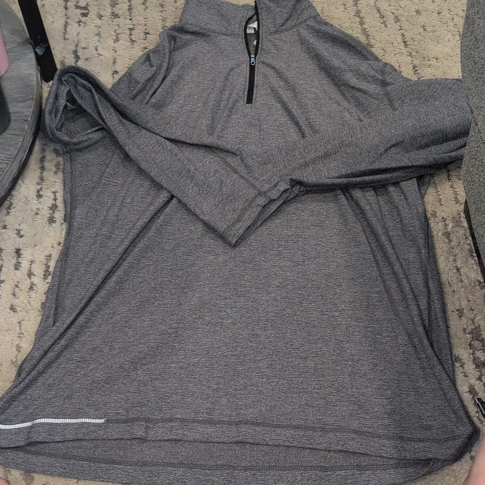Lululemon Men's 1/4 Zip Soft Jersey Long Sleeve Heathered Black - Picture 3 of 8